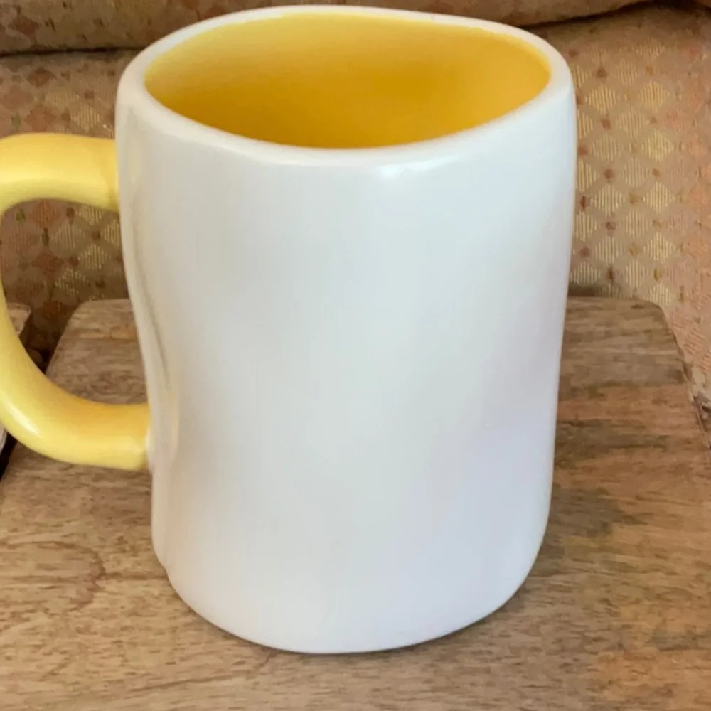 🌸3 for $18🌸 Rae Dunn THAT’S ALL YOLKS Mug Yellow Handle/Interior NWT